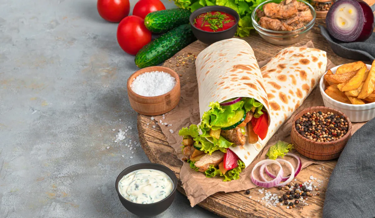 Chicken Shawarma Wrap  Middle Eastern Dinner Style